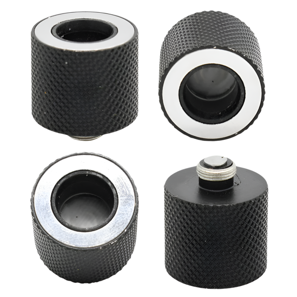 Multiple views of the Honeystick Pocket Plasma wax atomizer attachment, showing its design and threading.